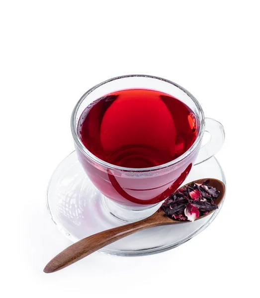 Cup Hibiscus Tea Isolated White Background — Stock Photo, Image