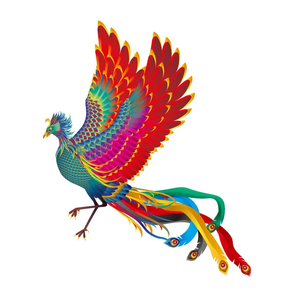 Fancy Spirit Beast Image Chinese Phoenix — Stock Vector