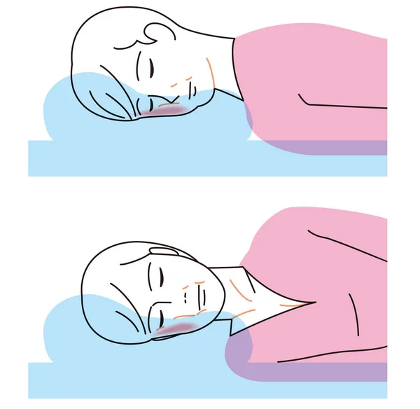 Dormir Lado Acostarse Colar Piel Cara — Vector de stock