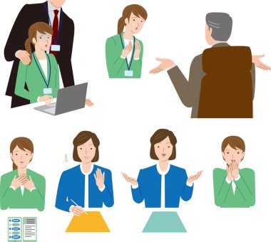 Labor trouble. Young female employee consulting for sexual harassment