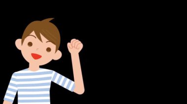 İlkokul çocuğu gülümseyen bir videoyla konuşuyor.