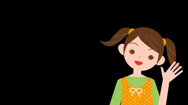 Grundskola flicka talar med ett leende Videomaterial — Stockvideo