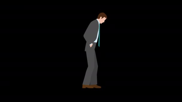 Elleri Cebinde Yürüyen Cesareti Kırılan Bir Adamı Video Materyali — Stok video