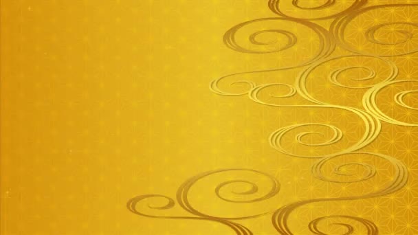 Japanese Traditional Golden Running Water Pattern Video Background Material — Stock Video