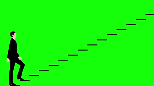 一个商人一步一步地走上楼梯 说明性视频材料 — 图库视频影像