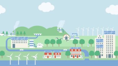 power and wind power. From the mountains to the sea. Suburbs and cities