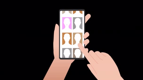 Maak Kennis Met Een Smartphone App Video Van Het Beeld — Stockvideo
