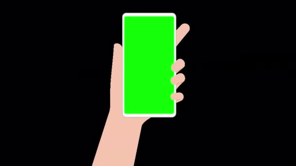 Ilustração Vídeo Mão Batendo Smartphone — Vídeo de Stock