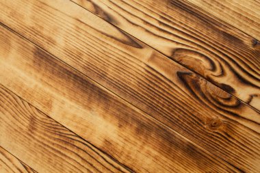 Doku ışığı yanmış eski ahşap üst görünüm