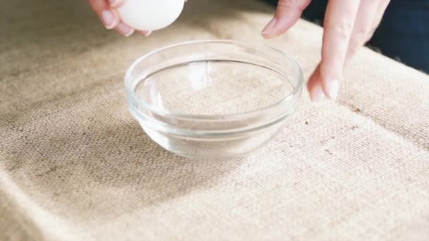 Breaking Eggs For Cooking, Slow Motion