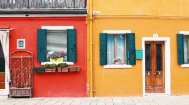 Çok güzel binalar Burano Adası, Venedik İtalya