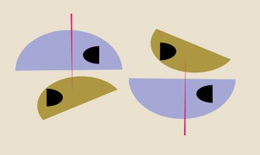 Avangard sanatı. Geometrik soyut arkaplan. Kareler, dalgalar. Kübik. Çağdaş trend vektör çizimi. Desen, Duvar Kağıdı.