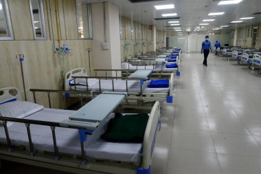 18 Nisan 2021 'de Bangladeş' in Dhaka kentindeki Coronavirus hastaları için en büyük özel hastanenin bir görüntüsü. Coronavirüs hastaları için en büyük özel hastane Dhaka 'da açıldı.. 