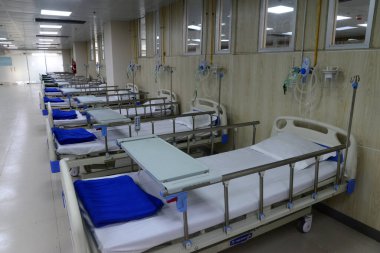 18 Nisan 2021 'de Bangladeş' in Dhaka kentindeki Coronavirus hastaları için en büyük özel hastanenin bir görüntüsü. Coronavirüs hastaları için en büyük özel hastane Dhaka 'da açıldı.. 