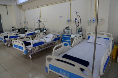 18 Nisan 2021 'de Bangladeş' in Dhaka kentindeki Coronavirus hastaları için en büyük özel hastanenin bir görüntüsü. Coronavirüs hastaları için en büyük özel hastane Dhaka 'da açıldı.. 