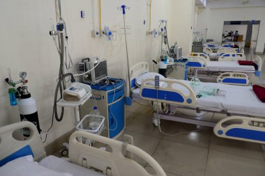 18 Nisan 2021 'de Bangladeş' in Dhaka kentindeki Coronavirus hastaları için en büyük özel hastanenin bir görüntüsü. Coronavirüs hastaları için en büyük özel hastane Dhaka 'da açıldı.. 
