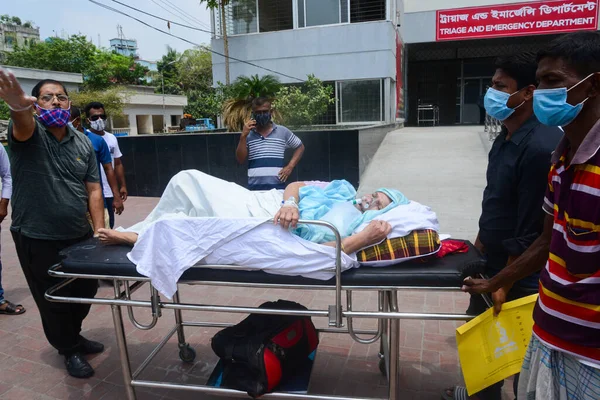 Patient Covid Est Conduit Hôpital Dédié Covid Dacca North City — Photo