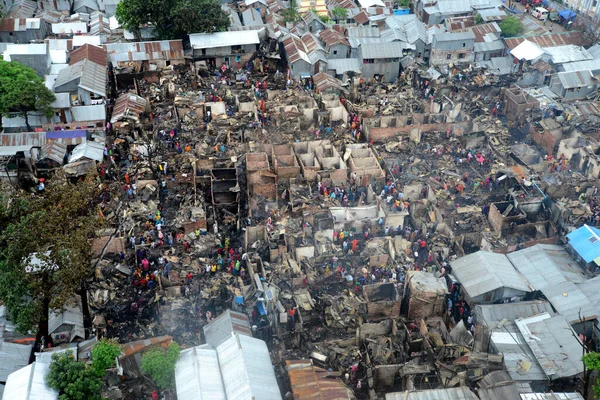 Верхний Вид Трущоб Мохахахали После Разрушительного Пожара Который Вспыхнул Дакке — стоковое фото