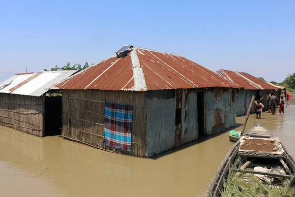 Flood Affected People Seen Bogra District Bangladesh September 2021 — Stock Photo, Image