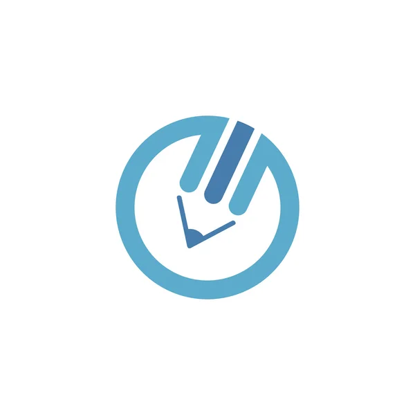 Blauwe potlood logo — Stockvector