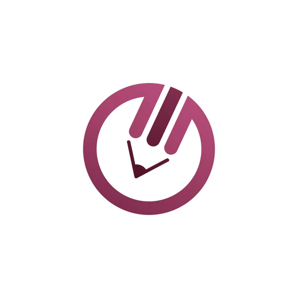 Logo lápiz púrpura — Archivo Imágenes Vectoriales