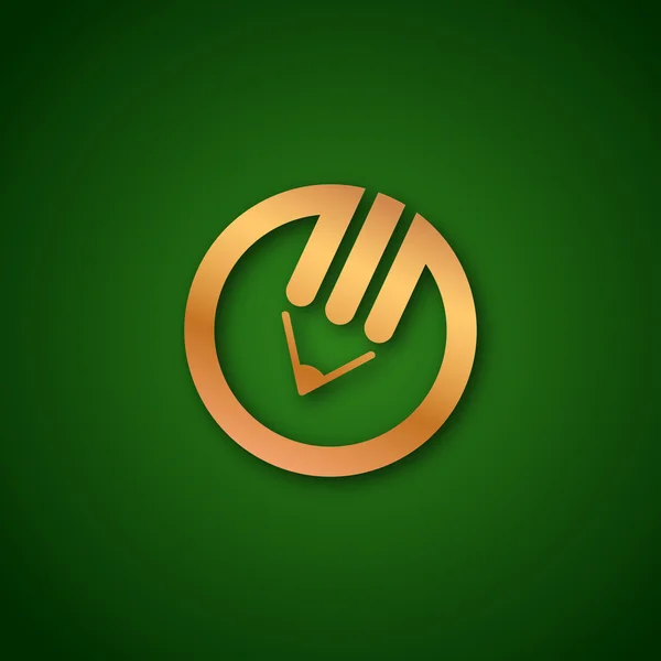 Logo lápiz sobre verde — Vector de stock