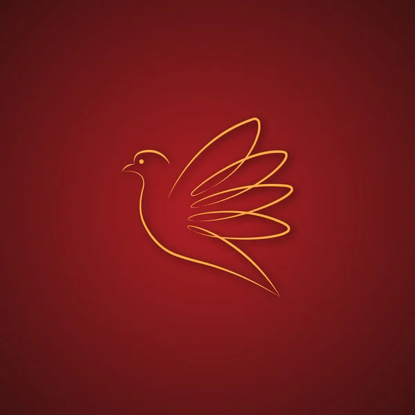 Logo Dove su rosso — Vettoriale Stock