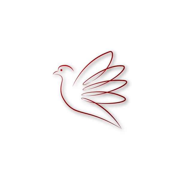 Logo de paloma roja — Vector de stock