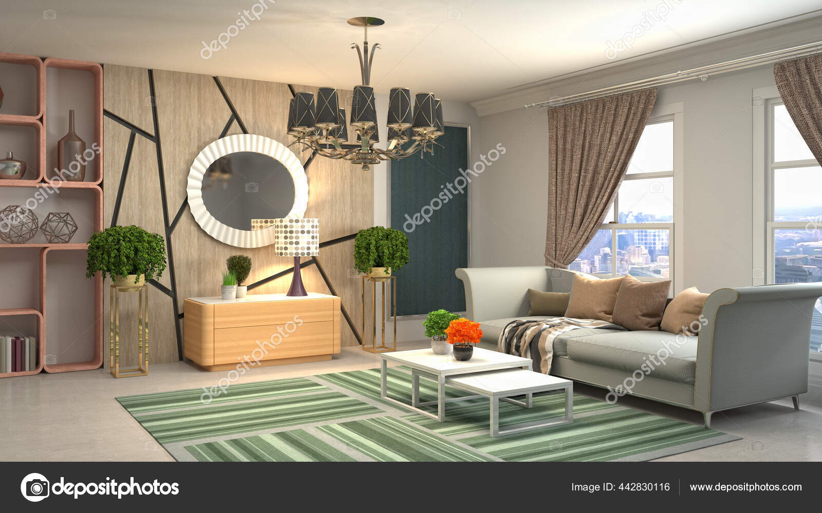 Interior Ruang Tamu Ilustrasi Stok Foto C Stockernumber2 442830116
