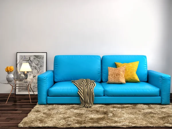 interior with sofa. 3d illustration