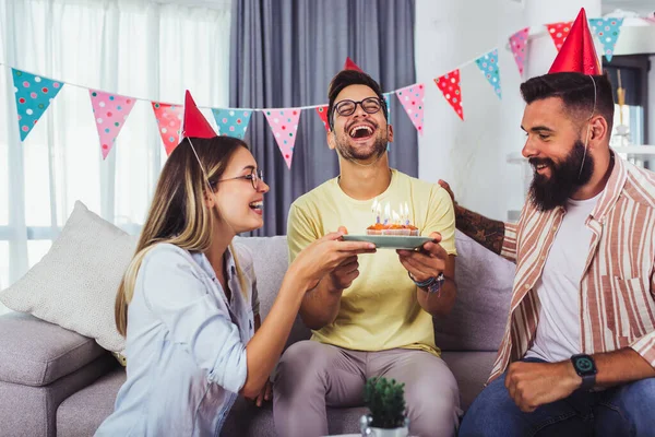 Gruppe Bester Freunde Auf Einer Party Feiern Freunde Party Und — Stockfoto