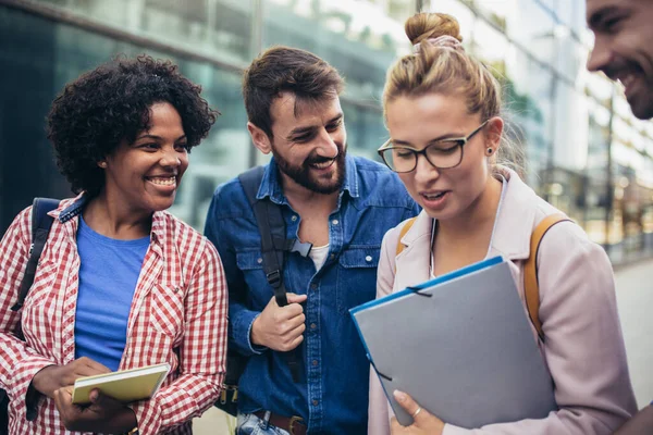 Studenti Vysokých Škol Studující Univerzitní Kampus Venkovní — Stock fotografie