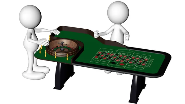 Puppen spielen Roulette — Stockfoto