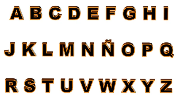 Alfabet oransje og svart – stockfoto