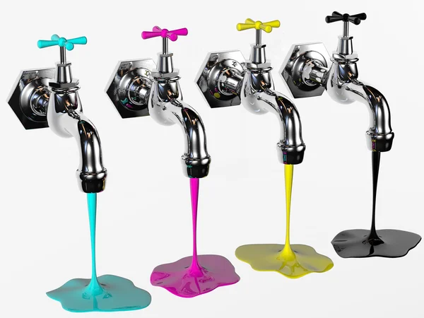 Cmyk taps — Stock Image Cmyk taps Stock Image
