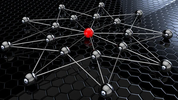 Balls attached network — Stock Photo, Image