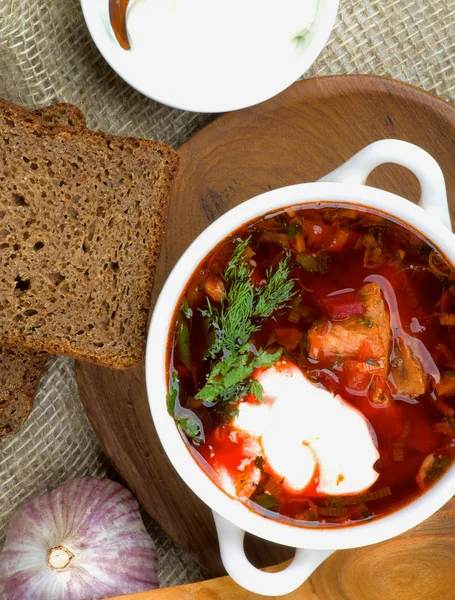 Soupe traditionnelle Borscht — Photo