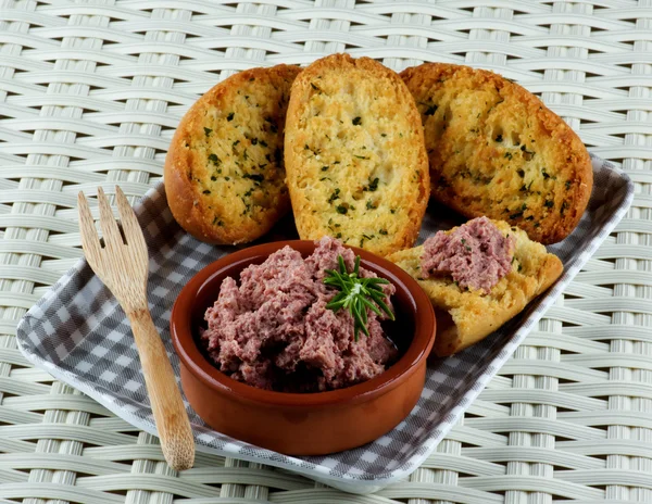 Pate with Crispy Bread — Stock Photo, Image