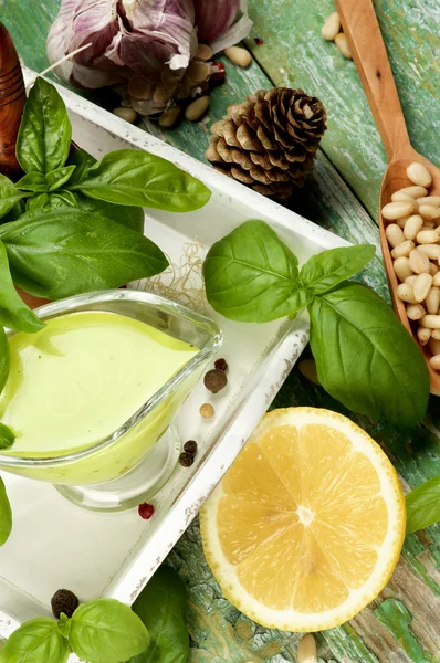 Frische Pesto-Sauce — Stockfoto