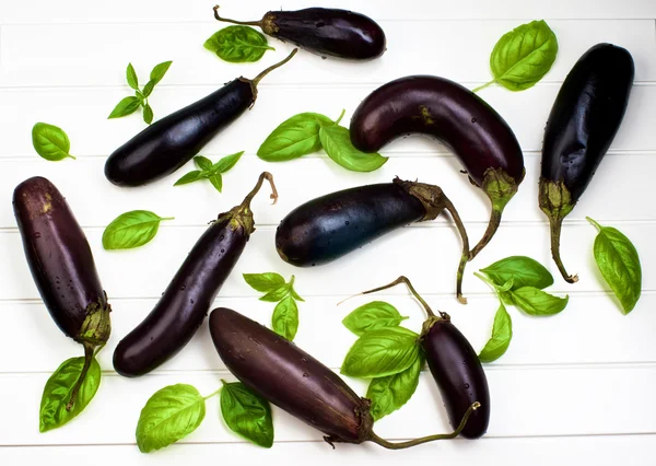 Raw Small Eggplants — Stock Photo, Image