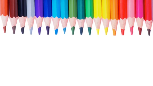 Renkli kalemler kenarlık — Stok fotoğraf