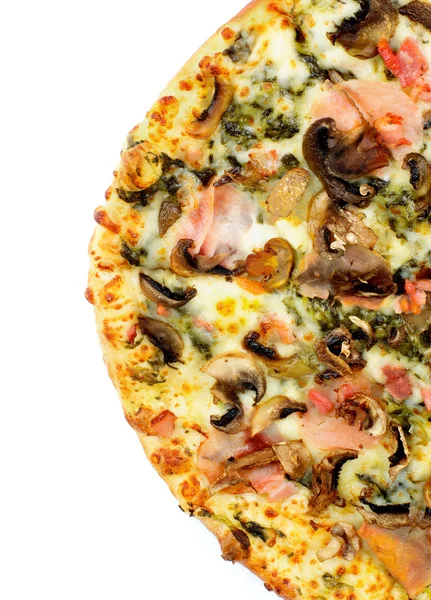 Champinjoner och Broccoli Pizza — Stockfoto