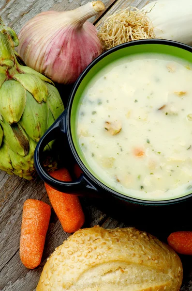 Artichoke Creamy Soup — Stock Photo, Image