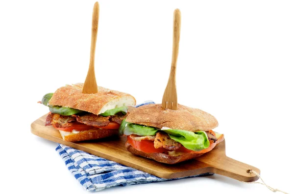 Ciabatta Bacon Sandwiches — Stock Photo, Image