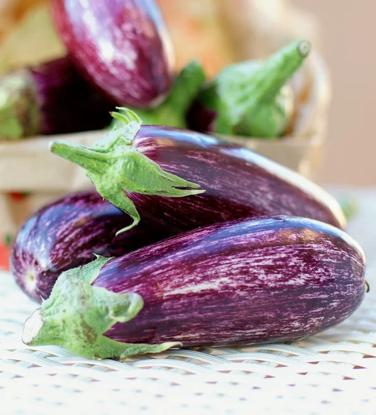 Gestreepte aubergines — Stockfoto