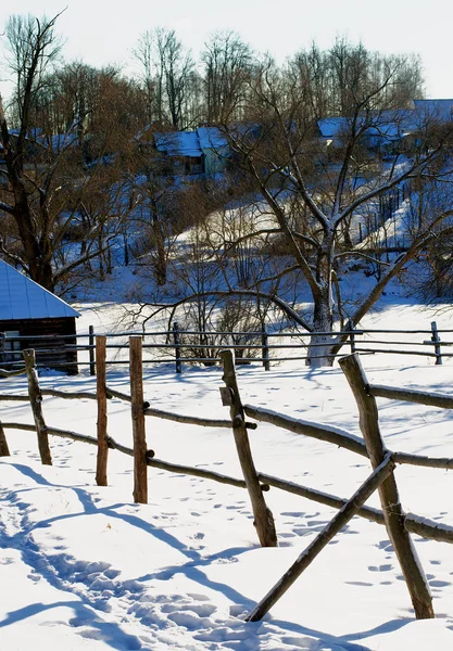 Peisaj rustic de iarnă — Fotografie, imagine de stoc