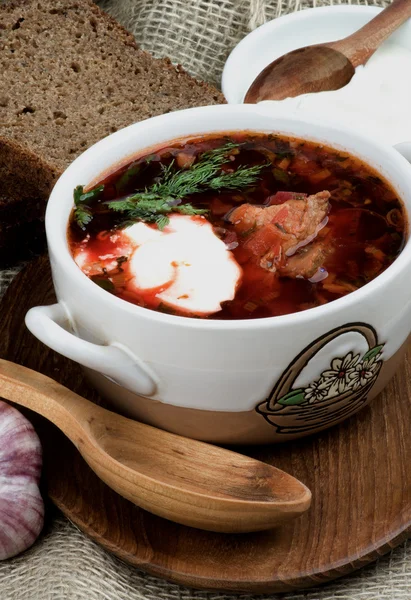 Borscht tradicional ucraniano — Foto de Stock