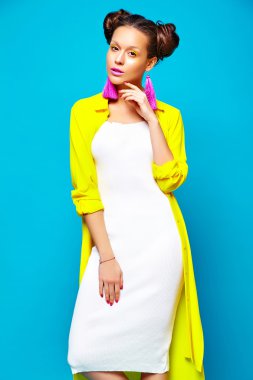 rahat renkli canlı hipster yaz giysileri moda hipster kız