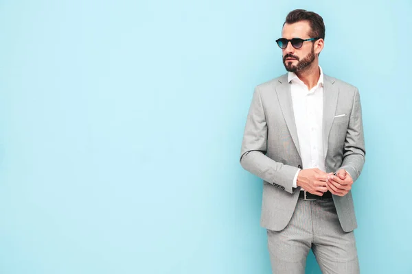 Portrait Handsome Confident Stylish Hipster Lambersexual Model Sexy Modern Man — Stock Photo, Image