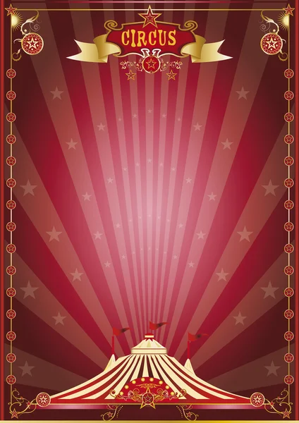 Cartel circo espectáculo rojo — Archivo Imágenes Vectoriales